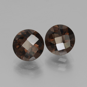Pedras preciosas de quartzo fumê marrom natural de 3,63 ct, corte redondo, VS