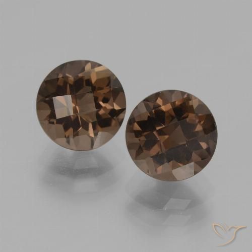 4.00ctw Natural Umber Brown Quartzo Fumê, Redondo, VVS-VS
