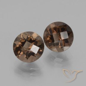 Pedras preciosas de Quartzo Fumê Umber Brown natural de 4.00 ct, Redondo, VVS-VS