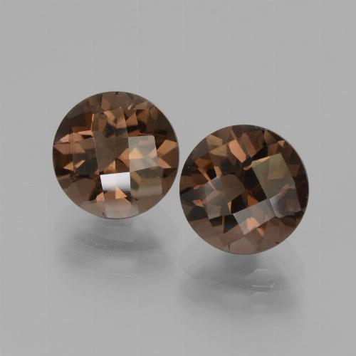 Pedras preciosas de quartzo fumê marrom natural de 3,76 ct, corte redondo, VS