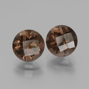 Pedras preciosas de quartzo fumê marrom natural de 3,76 ct, corte redondo, VS