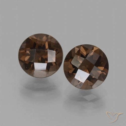 3.69ctw Natural Marrom escuro Quartzo Fumê, Redondo, VS