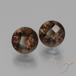 Pedras preciosas de Quartzo Fumê Marrom escuro natural de 3.69 ct, Redondo, VS