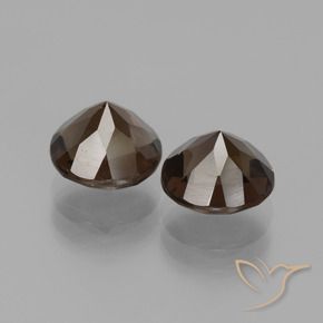 Pedras preciosas de Quartzo Fumê Marrom escuro natural de 3.69 ct, Redondo, VS