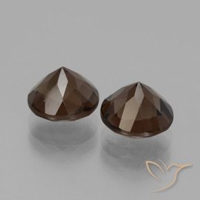 Pedras preciosas de Quartzo Fumê Umber Brown natural de 4.11 ct, Redondo, VS
