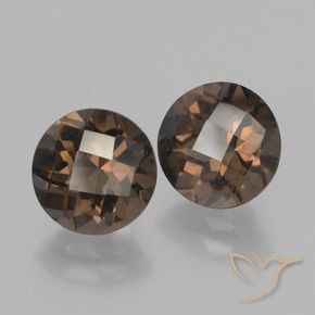 Pedras preciosas de Quartzo Fumê Marrom escuro natural de 3.64 ct, Redondo, VS