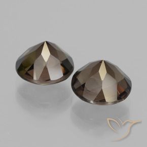 Pedras preciosas de Quartzo Fumê Marrom escuro natural de 3.64 ct, Redondo, VS