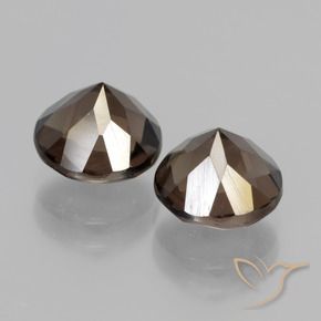 Pedras preciosas de Quartzo Fumê Azul escuro natural de 3.77 ct, Redondo, VVS-VS