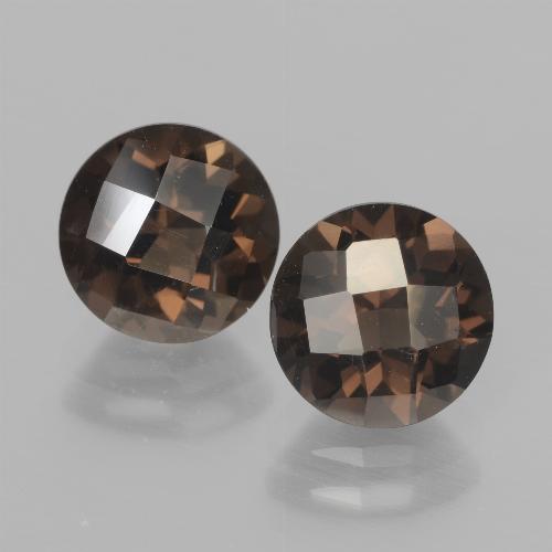 Pedras preciosas de Quartzo Fumê Marrom escuro natural de 3.82 ct, Corte Redondo, VVS-VS