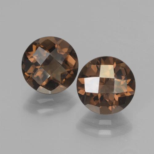 Pedras preciosas de quartzo fumê marrom natural de 3,60 ct, corte redondo, VVS-VS