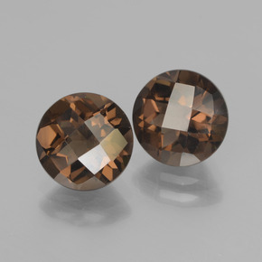 Pedras preciosas de quartzo fumê marrom natural de 3,60 ct, corte redondo, VVS-VS