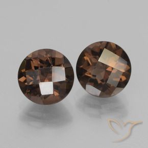 Pedras preciosas de Quartzo Fumê Hickory Brown natural de 3.70 ct, Redondo, VS
