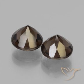 Pedras preciosas de Quartzo Fumê Marrom escuro natural de 4.13 ct, Redondo, VVS-VS