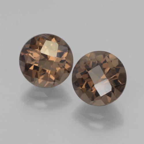 Pedras preciosas de Quartzo Fumê Hickory Brown natural de 3.90 ct, Corte Redondo, VS
