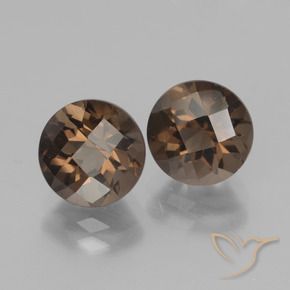 Pedras preciosas de Quartzo Fumê Castanho médio natural de 3.91 ct, Redondo, VVS-VS