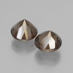 Pedras preciosas de Quartzo Fumê Marrom natural de 4.01 ct, Corte Redondo, VVS-VS