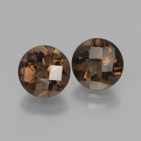 Pedras preciosas de Quartzo Fumê Hickory Brown natural de 3.56 ct, Corte Redondo, VVS