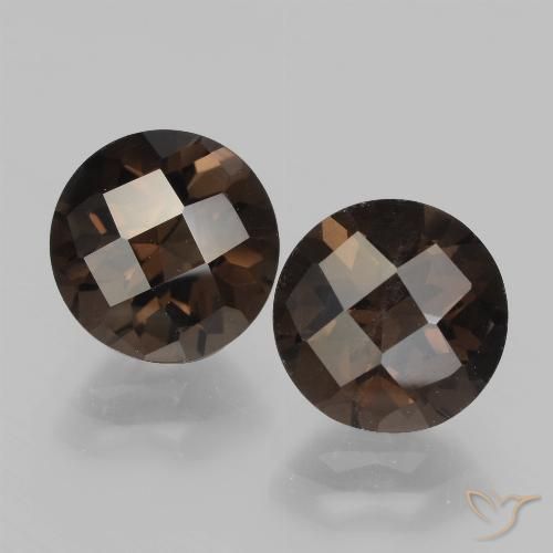 3.89ctw Natural Azul escuro Quartzo Fumê, Redondo, VS
