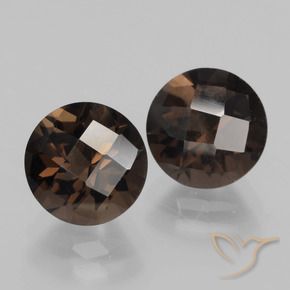 Pedras preciosas de Quartzo Fumê Azul escuro natural de 3.89 ct, Redondo, VS