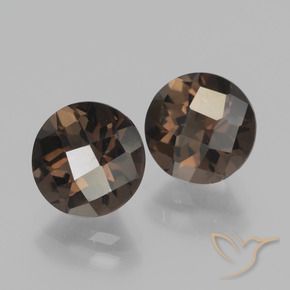 Pedras preciosas de Quartzo Fumê Hickory Brown natural de 3.83 ct, Redondo, VVS-VS