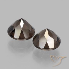 Pedras preciosas de Quartzo Fumê Hickory Brown natural de 3.83 ct, Redondo, VVS-VS