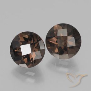 Pedras preciosas de quartzo fumê marrom natural de 3,71 ct, corte redondo, VVS-VS