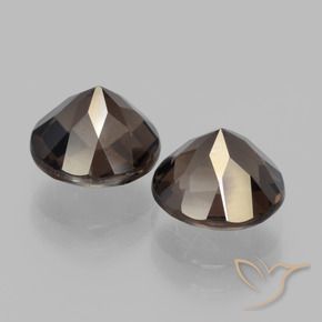 Pedras preciosas de quartzo fumê marrom natural de 3,71 ct, corte redondo, VVS-VS
