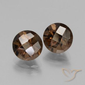 Pedras preciosas de Quartzo Fumê Hickory Brown natural de 4.05 ct, Redondo, VS
