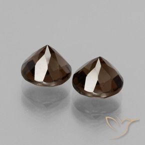 Pedras preciosas de Quartzo Fumê Hickory Brown natural de 4.05 ct, Redondo, VS