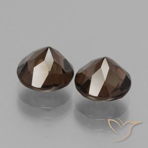 Pedras preciosas de Quartzo Fumê Hickory Brown natural de 3,66 ct, Corte Redondo, VVS-VS