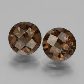 Pedras preciosas de quartzo fumê marrom natural de 3,72 ct, corte redondo, VVS-VS