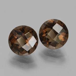 Pedras preciosas de quartzo fumê marrom natural de 3,72 ct, corte redondo, VVS-VS
