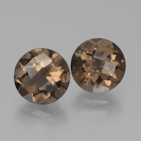 Pedras preciosas de Quartzo Fumê Hickory Brown natural de 3.72 ct, Corte Redondo, VS