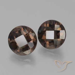 Pedras preciosas de quartzo fumê marrom natural de 3,70 ct, corte redondo, VVS