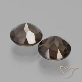 Pedras preciosas de quartzo fumê marrom natural de 3,70 ct, corte redondo, VVS