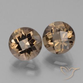 Pedras preciosas de Quartzo Fumê Marrom Quente natural de 3.92 ct, Redondo, VVS-VS