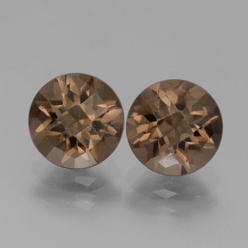 Pedras preciosas de Quartzo Fumê Marrom natural de 3.59 ct, Corte Redondo, VVS-VS