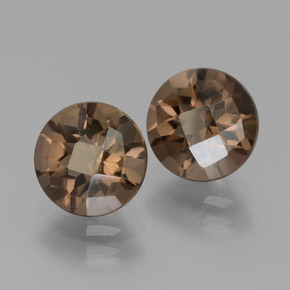 Pedras preciosas de Quartzo Fumê Marrom natural de 3.59 ct, Corte Redondo, VVS-VS