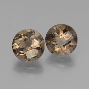 Pedras preciosas de quartzo fumê marrom natural de 3,52 ct, corte redondo, VS