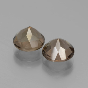 Pedras preciosas de quartzo fumê marrom natural de 3,52 ct, corte redondo, VS