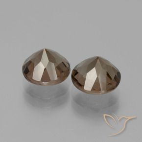 Pedras preciosas de Quartzo Fumê Chocolate marrom natural de 3.60 ct, Redondo, VVS-VS