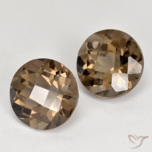 Pedras preciosas de Quartzo Fumê Marrom Quente natural de 3.72 ct, Redondo, VVS-VS
