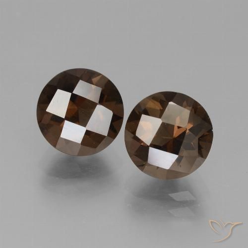 3.58ctw Natural Marrom escuro Quartzo Fumê, Redondo, VVS-VS