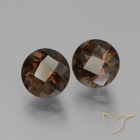 Pedras preciosas de Quartzo Fumê Marrom escuro natural de 3.58 ct, Redondo, VVS-VS
