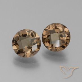 Pedras preciosas de Quartzo Fumê Chocolate marrom natural de 3.27 ct, Redondo, VVS-VS