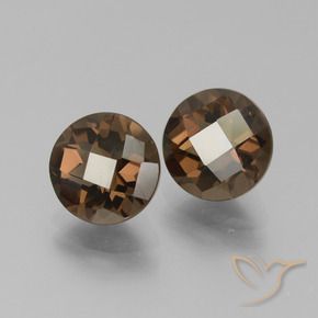 Pedras preciosas de Quartzo Fumê Marrom escuro natural de 3.58 ct, Redondo, VS