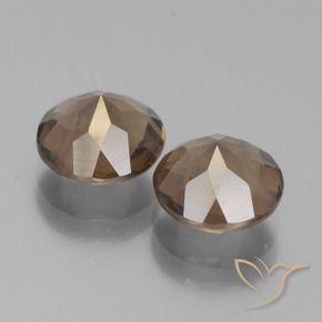 Pedras preciosas de Quartzo Fumê Gingerbread Marrom natural de 3.21 ct, Redondo, VS