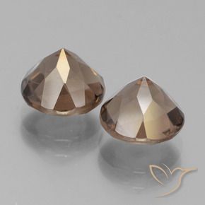 Pedras preciosas de Quartzo Fumê Gingerbread Marrom natural de 3.80 ct, Redondo, VS