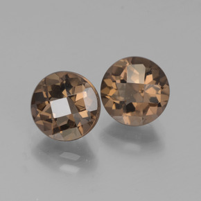 Pedras preciosas de quartzo fumê marrom natural de 3,79 ct, corte redondo, VS