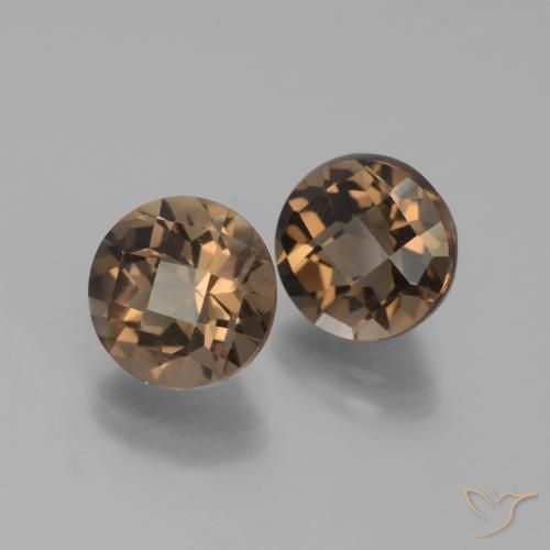 Pedras preciosas de Quartzo Fumê Chocolate marrom natural de 3.85 ct, Redondo, VVS-VS